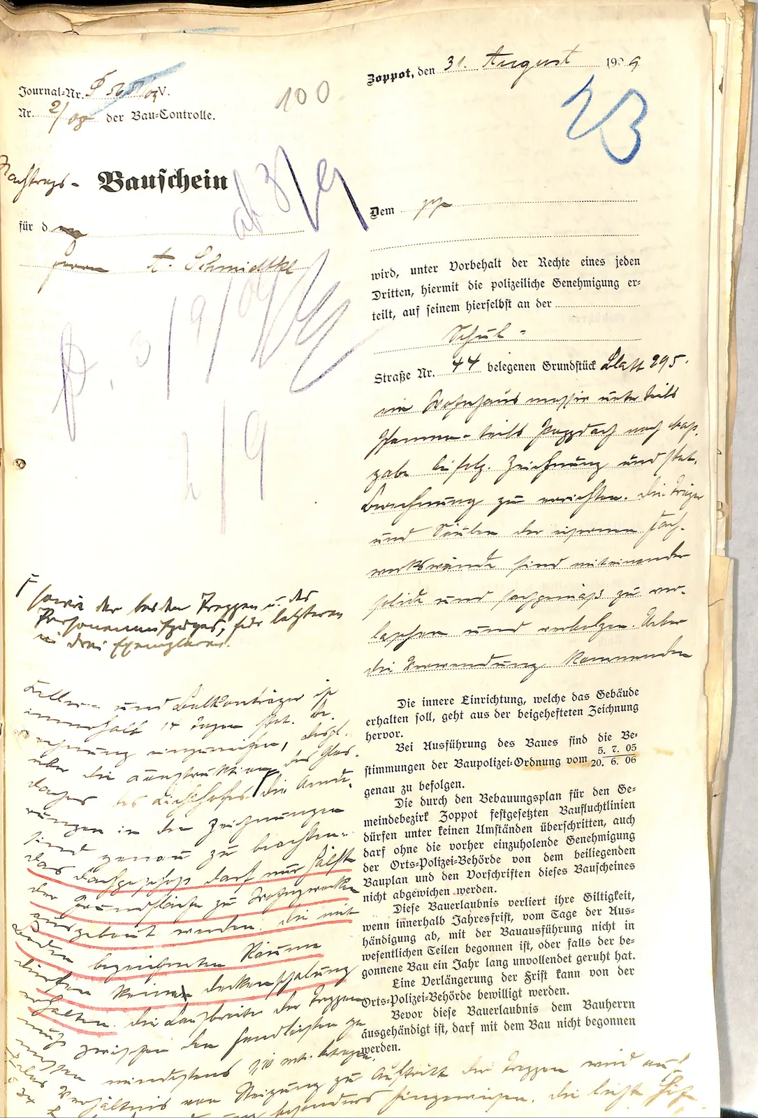 Skan: Nachtrags-Bauschein nr 2/09 dla zmienionego projektu