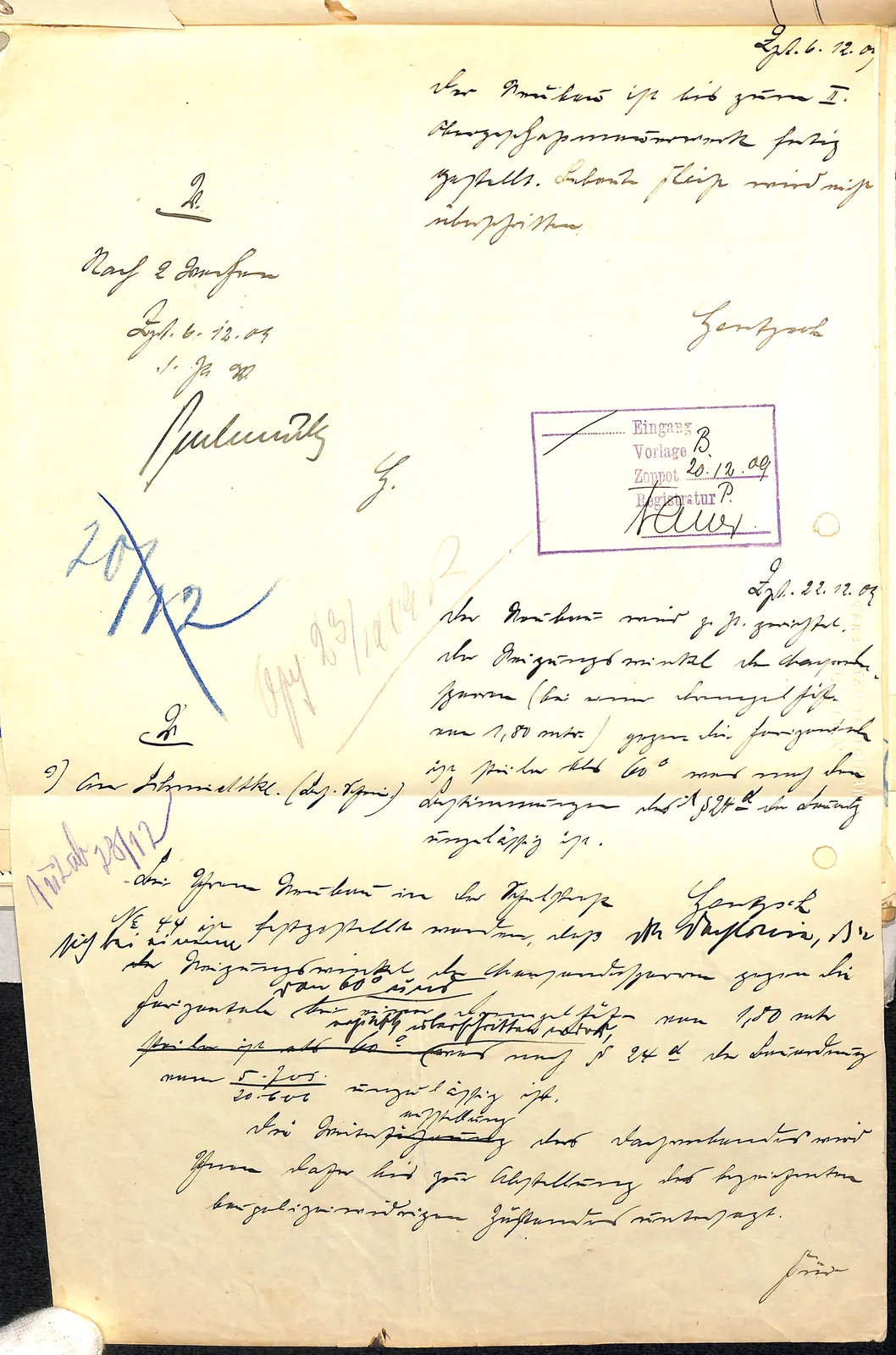Skan: Protokoły inspekcyjne z grudnia 1909 i nakaz wstrzymania robót