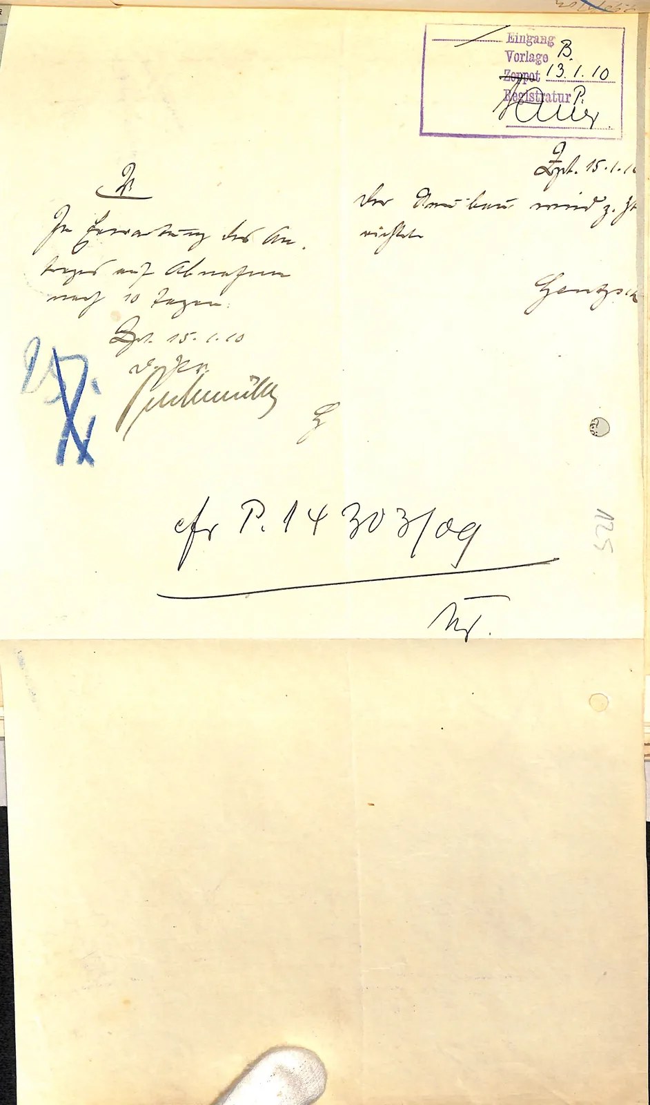 Skan: Notatka nadzoru: stawianie więźby dachowej (styczeń 1910)