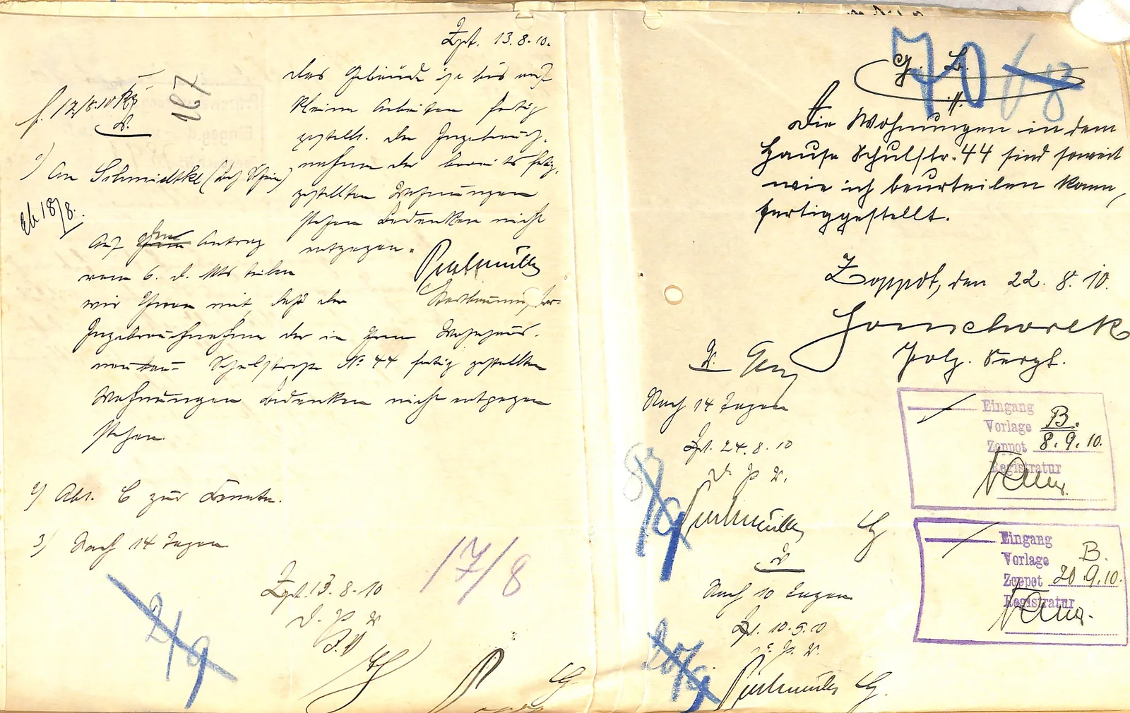 Skan: Zezwolenie na zasiedlenie wykończonych mieszkań (VIII 1910)