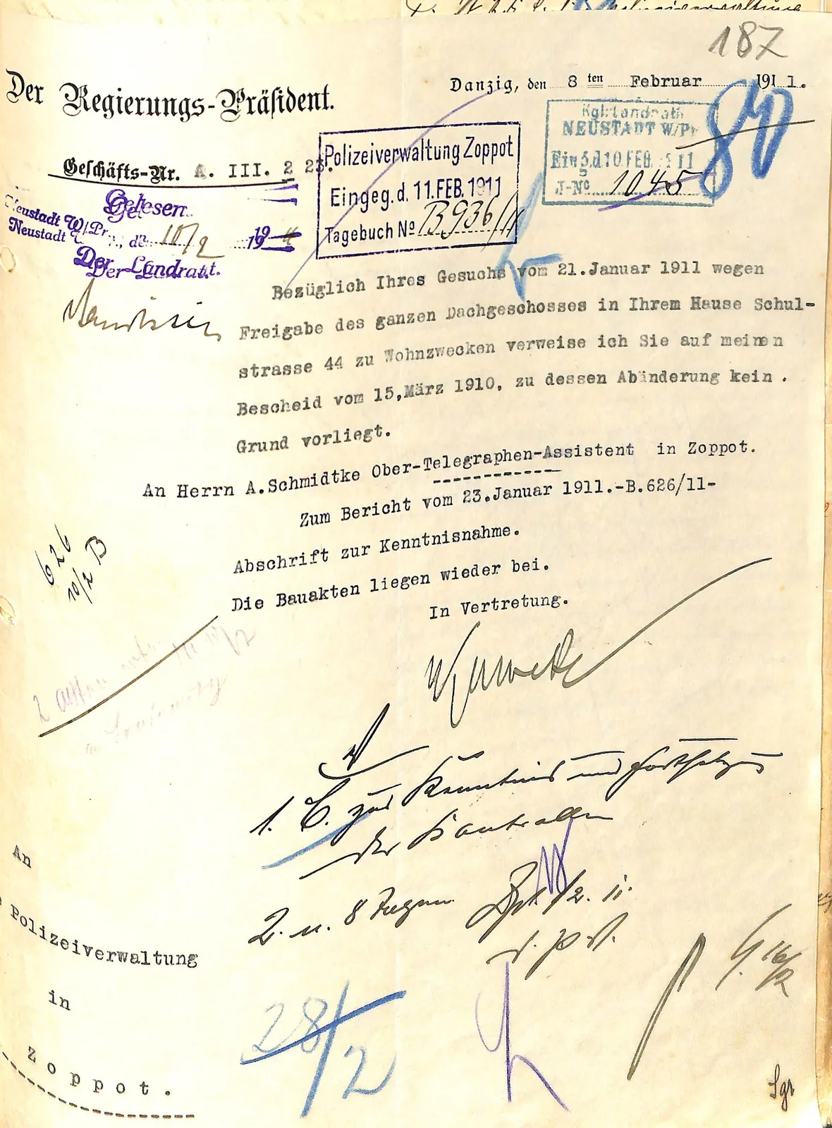Skan: Ostateczna odmowa Rejencji ws zamieszkania całego poddasza