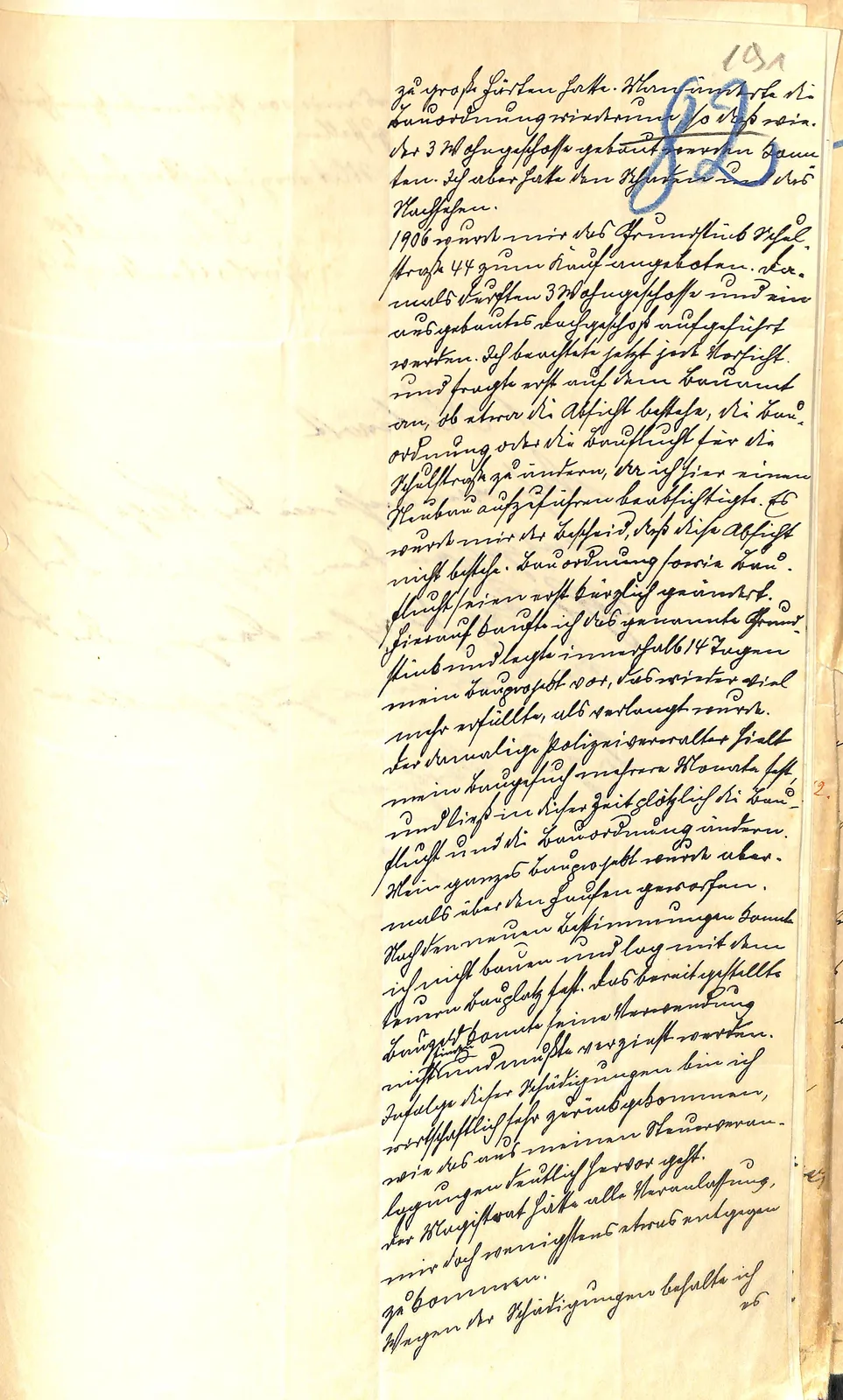 Skan: Relacja Schmidtkego o konflikcie budowlanym z 1906 r. (3/4)