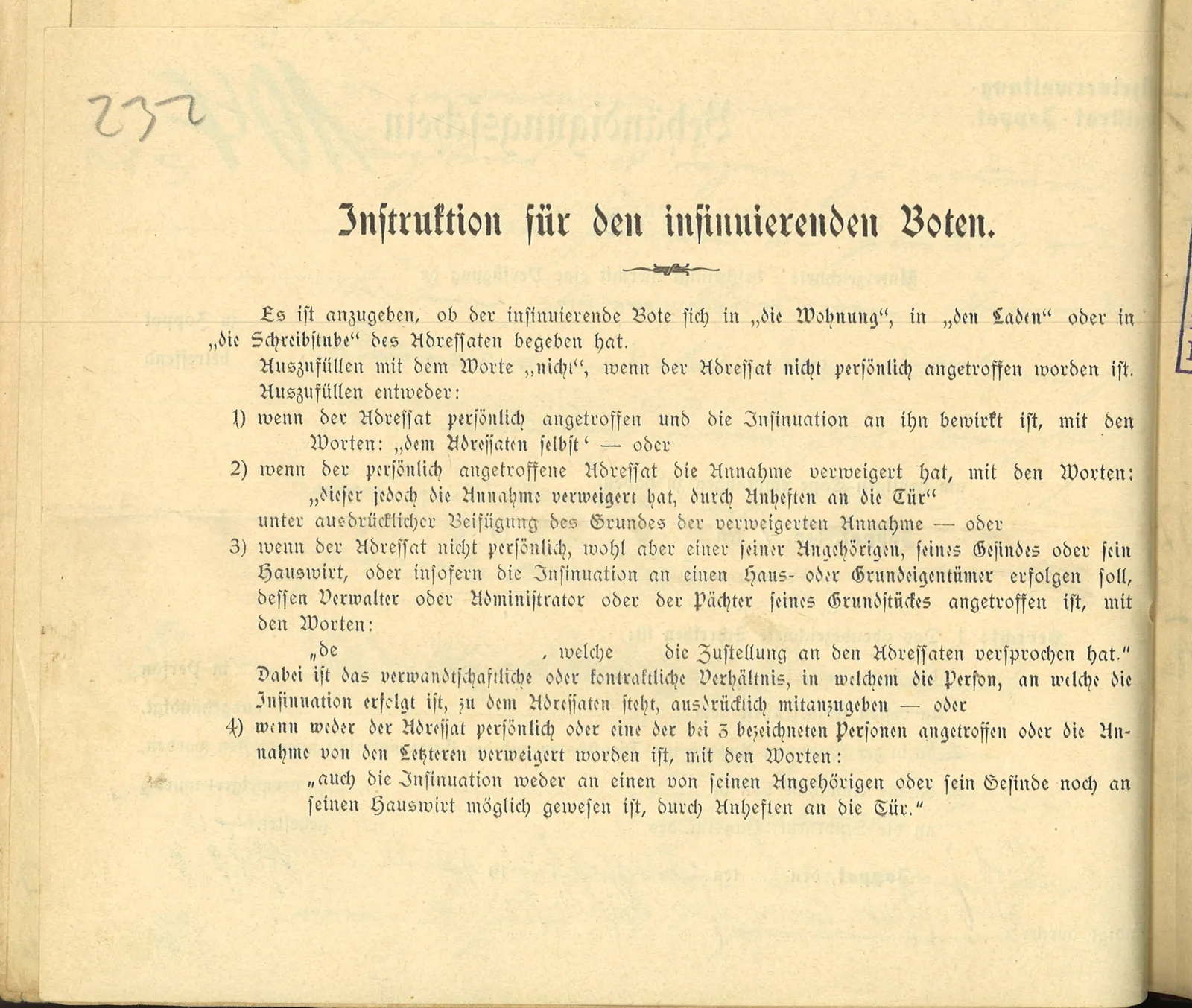 Skan: Instrukcja dla posłańca (odwrocie karty 231)