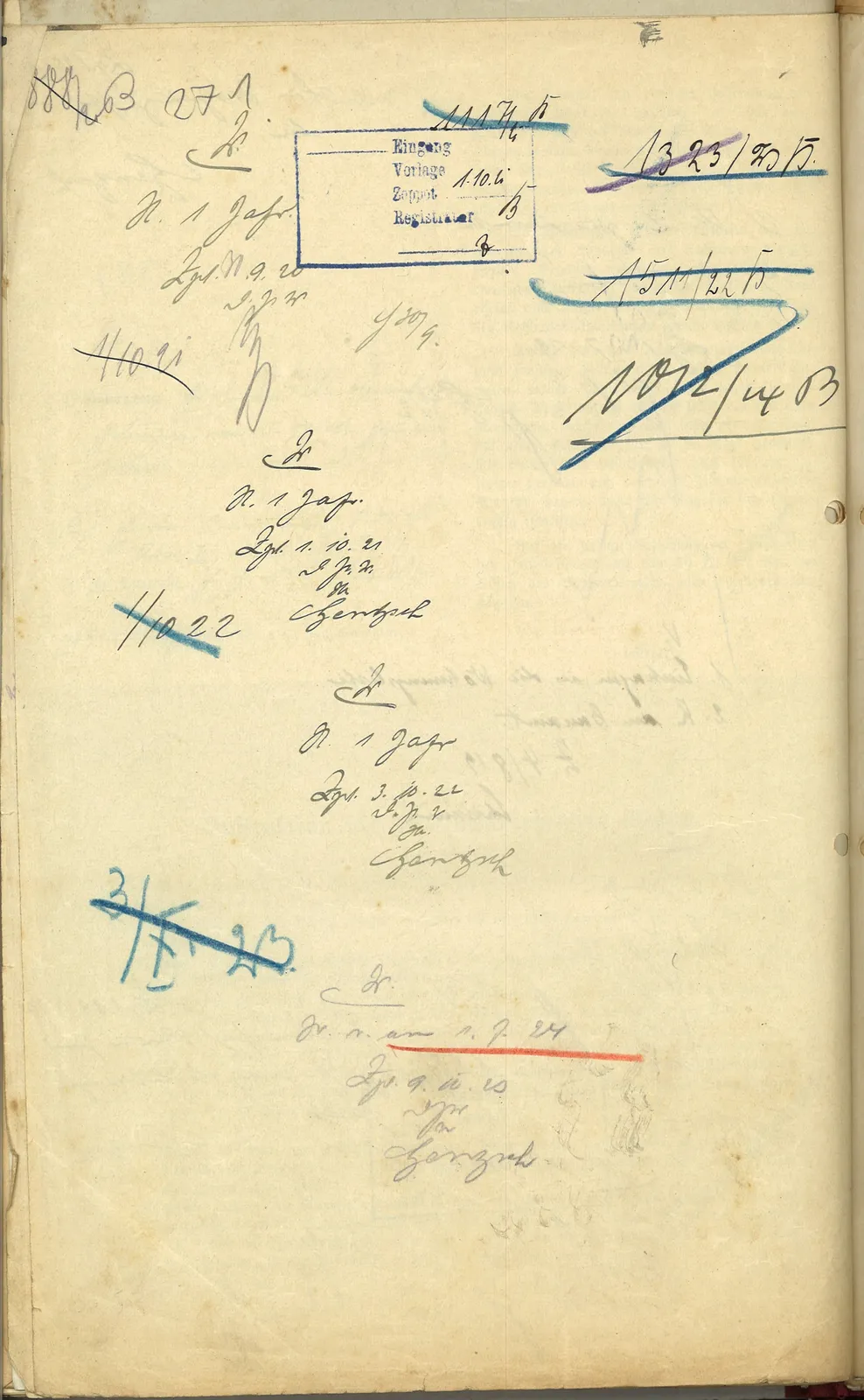 Skan: Wieloletnia dekretacja ws wpisu mieszkania do wykazu (1919-1932) — ujęcie 2 z 4