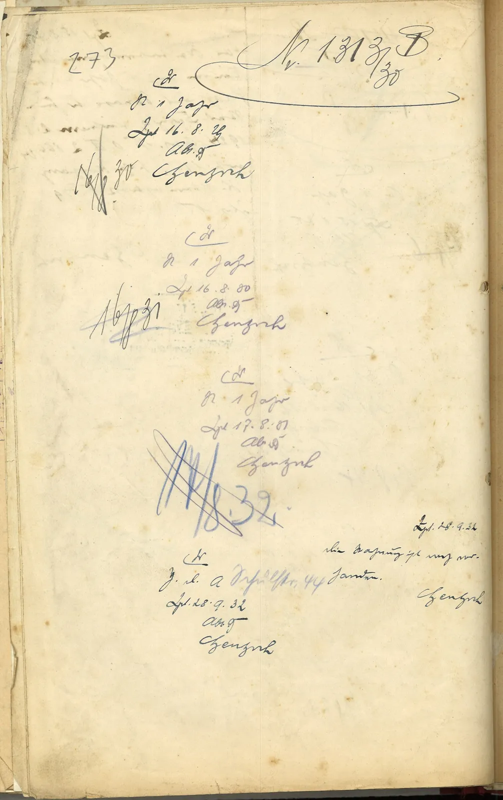Skan: Wieloletnia dekretacja ws wpisu mieszkania do wykazu (1919-1932) — ujęcie 4 z 4