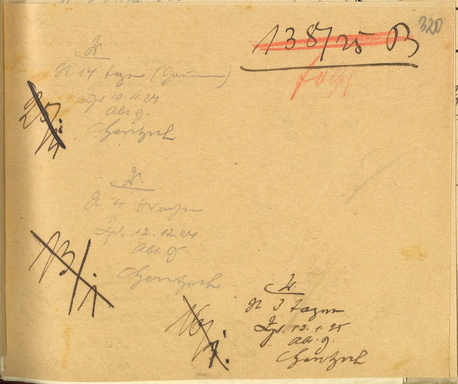 Skan: Notatka nadzoru: ostatnia faza zastoju budowy (XI 1924 – I 1925)