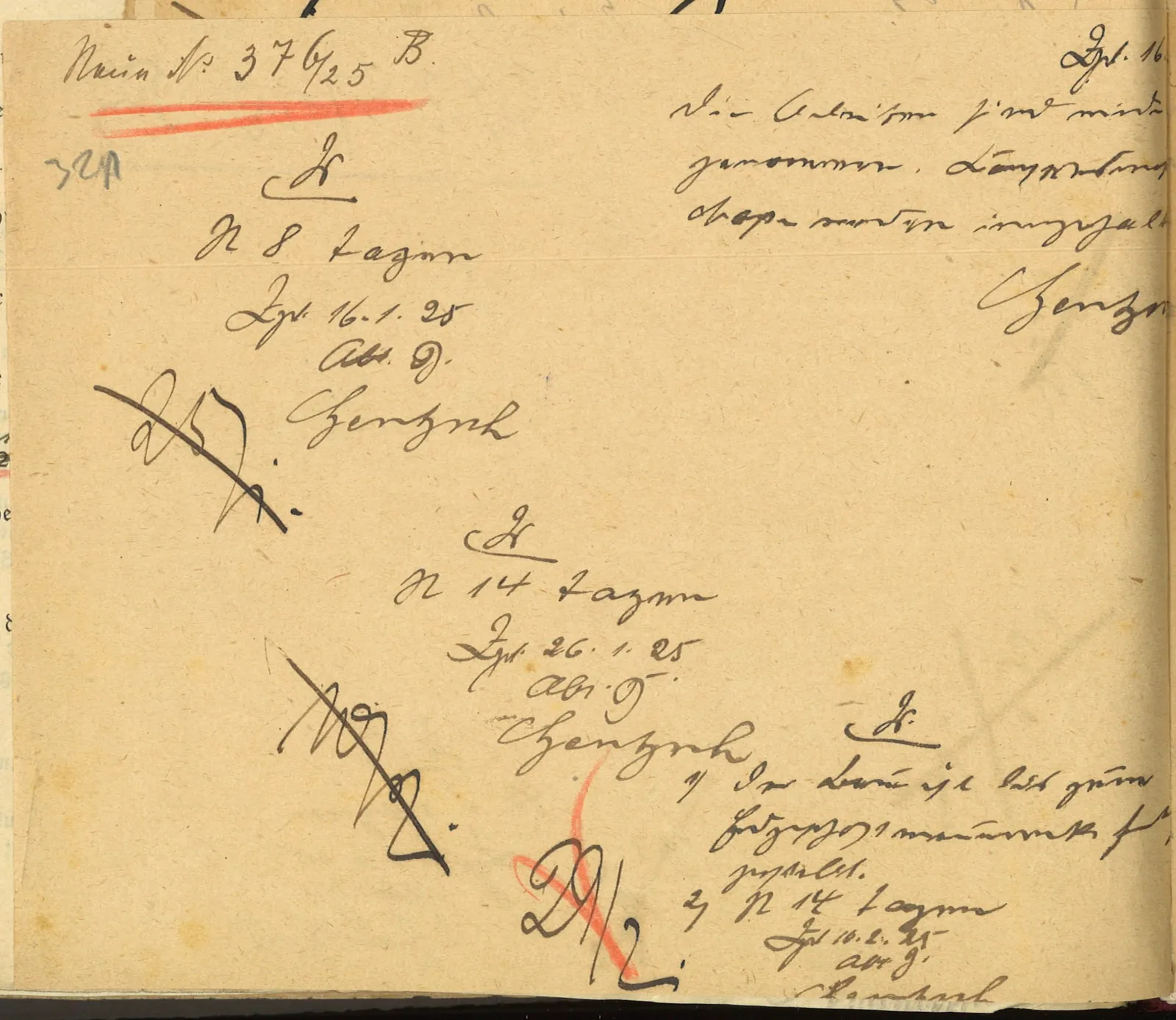 Skan: Wznowienie budowy oficyny po rocznej przerwie (I–II 1925)