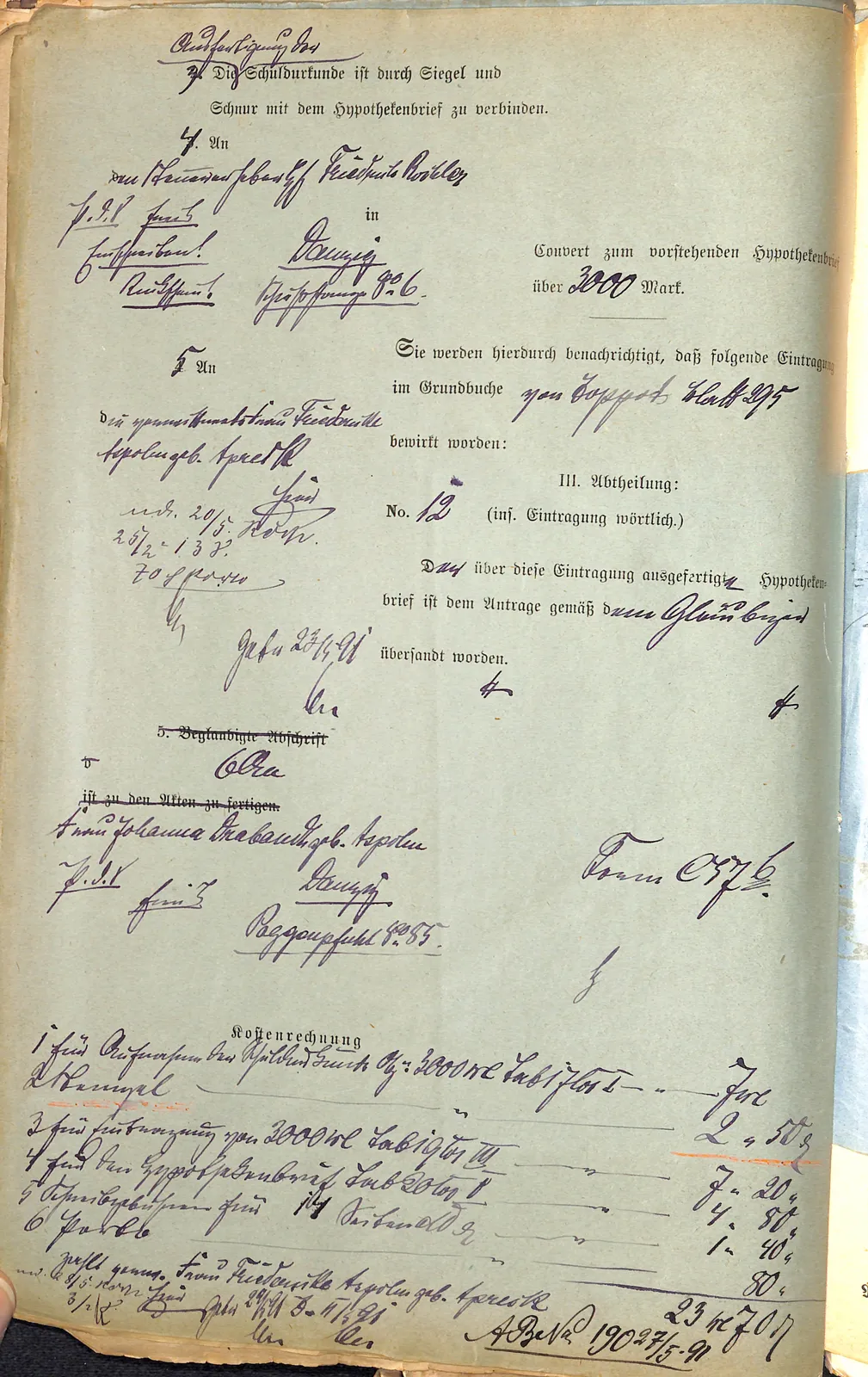 Skan: Potwierdzenie wpisu budynków do księgi podatku budynkowego (1891) — ujęcie 2 z 2