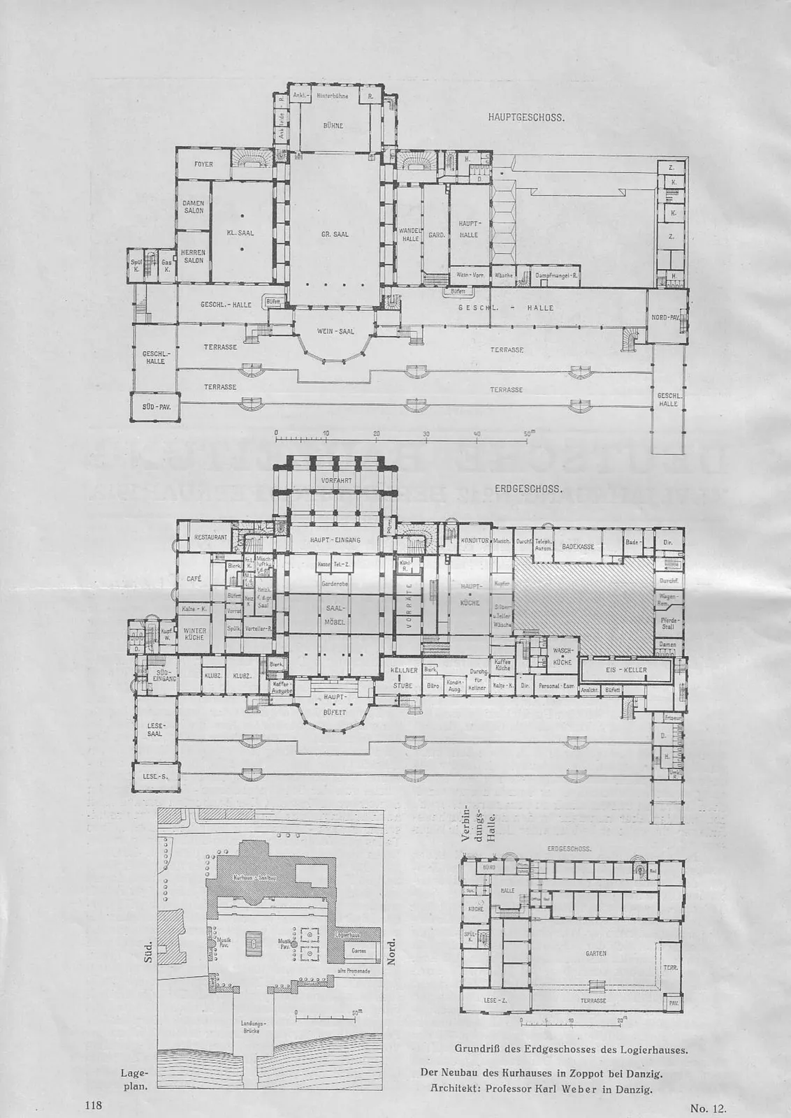 Skan: „Deutsche Bauzeitung” 1912 — budowa Domu Zdrojowego w Sopocie 1909–1910 — ujęcie 2 z 8