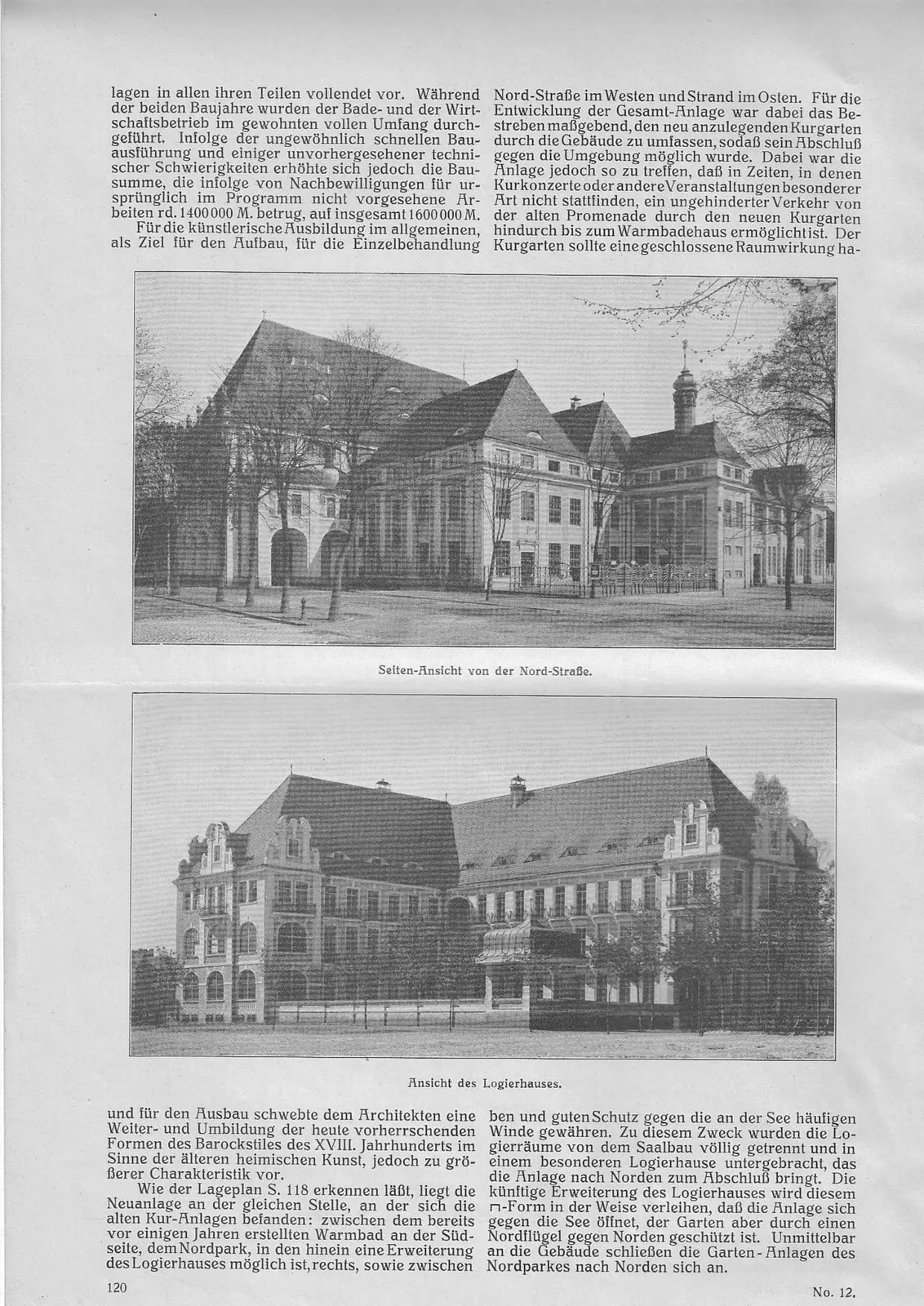Skan: „Deutsche Bauzeitung” 1912 — budowa Domu Zdrojowego w Sopocie 1909–1910 — ujęcie 4 z 8
