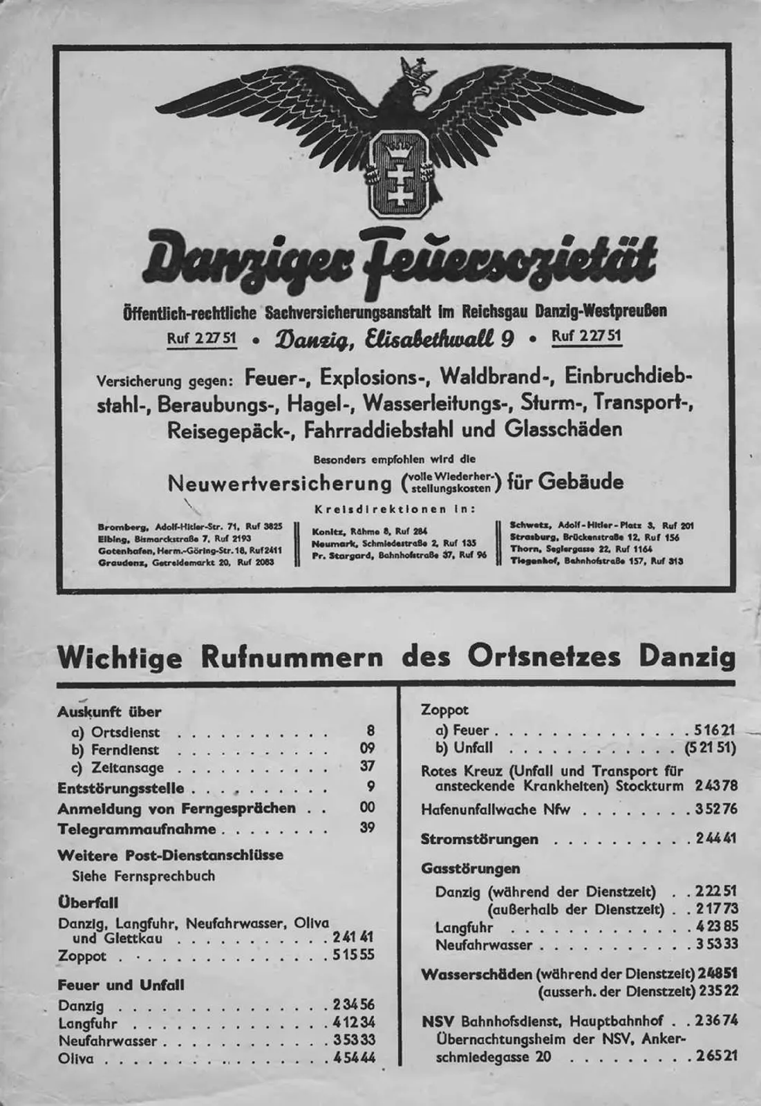 Skan: Książka telefoniczna okręgu gdańskiego 1942 — część sopocka — ujęcie 2 z 10