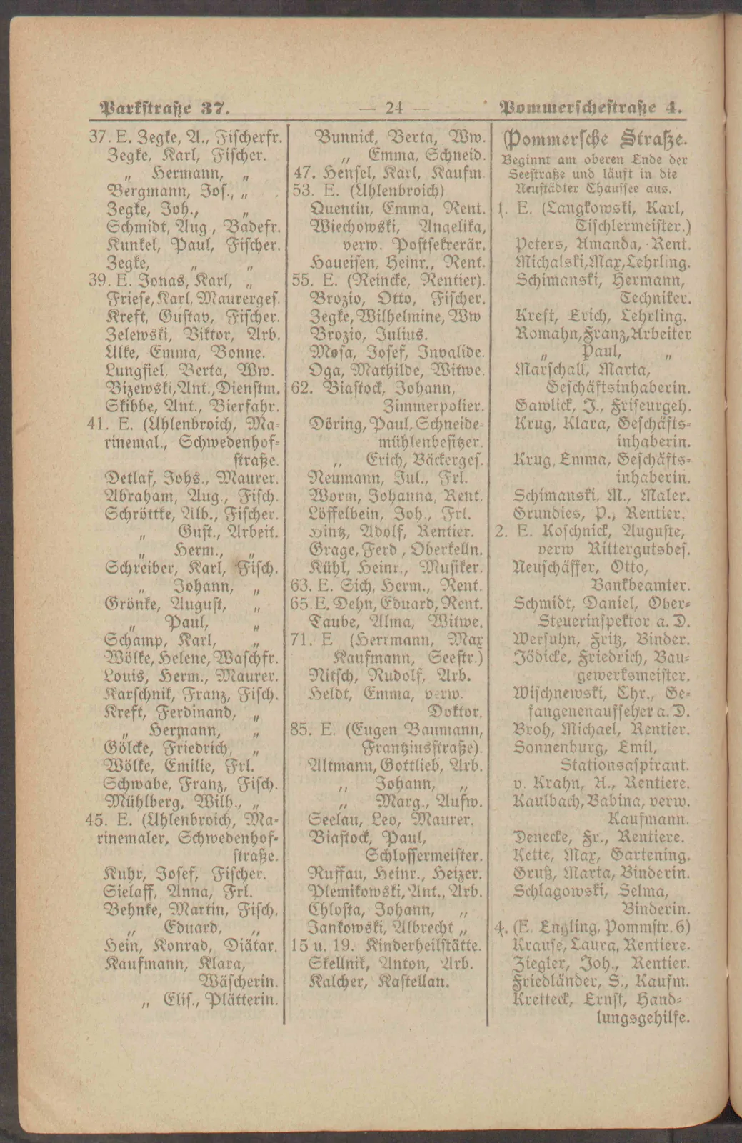 Skan: Księga adresowa Sopotu 1906 — osoby, branże i reklamy — ujęcie 10 z 16