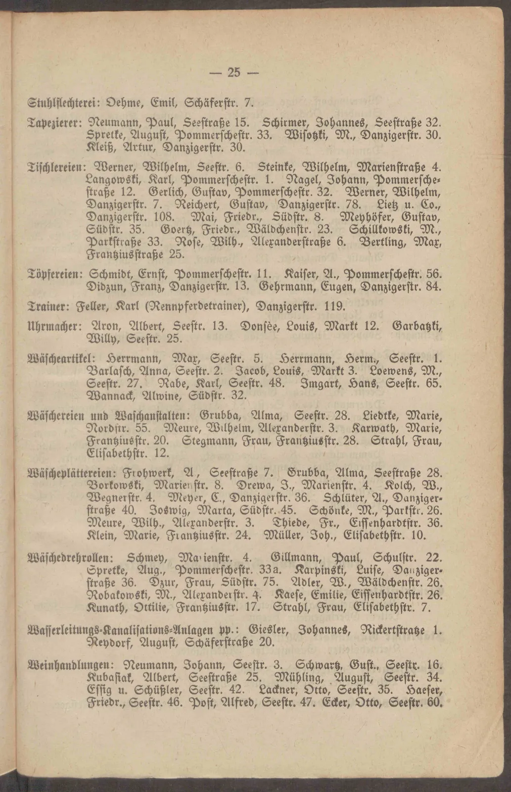 Skan: Księga adresowa Sopotu 1906 — osoby, branże i reklamy — ujęcie 15 z 16