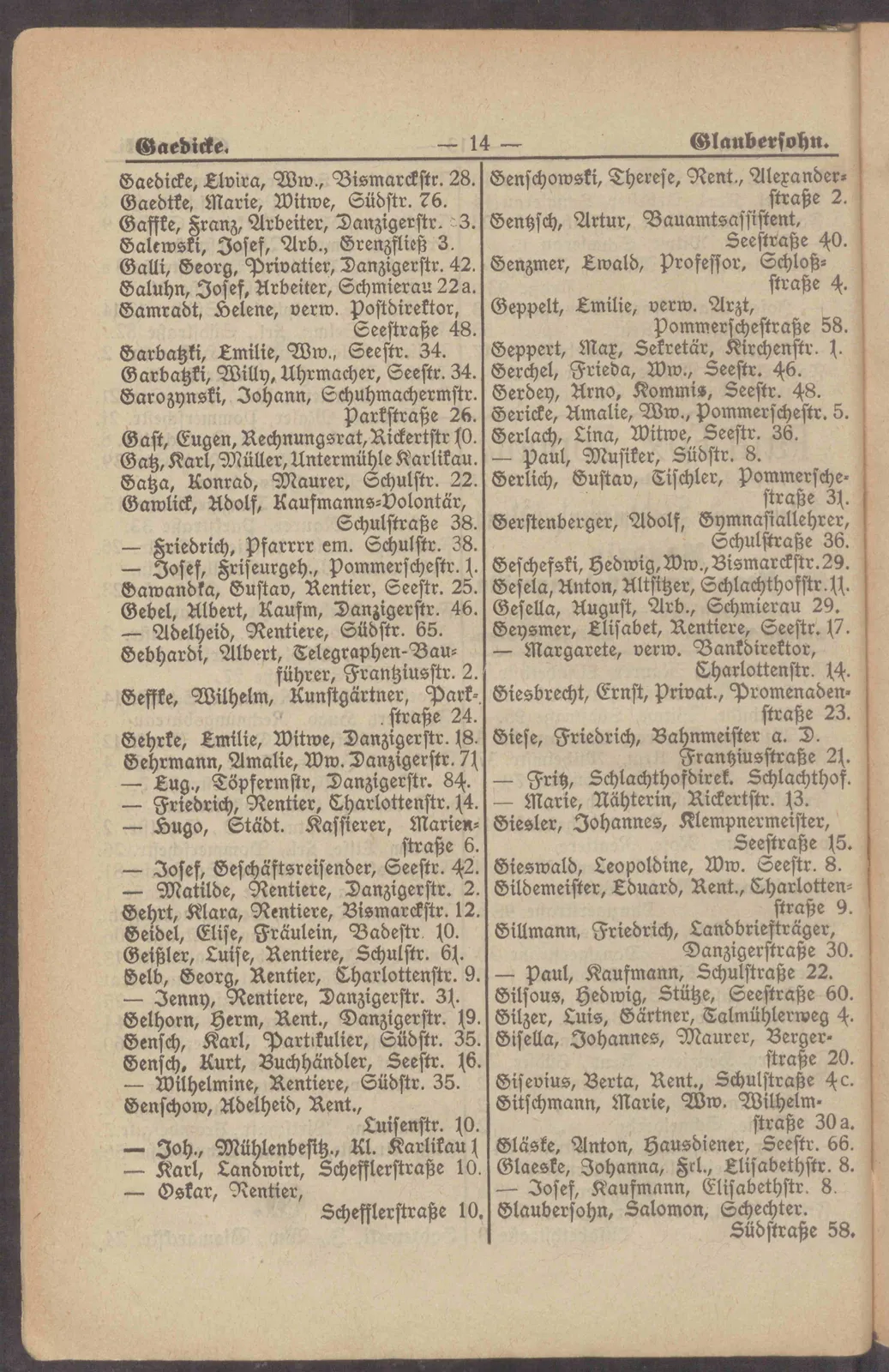 Skan: Księga adresowa Sopotu 1906 — osoby, branże i reklamy — ujęcie 4 z 16