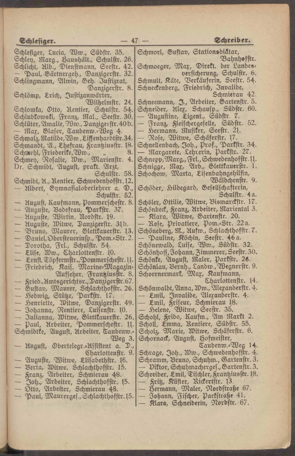 Skan: Księga adresowa Sopotu 1906 — osoby, branże i reklamy — ujęcie 6 z 16