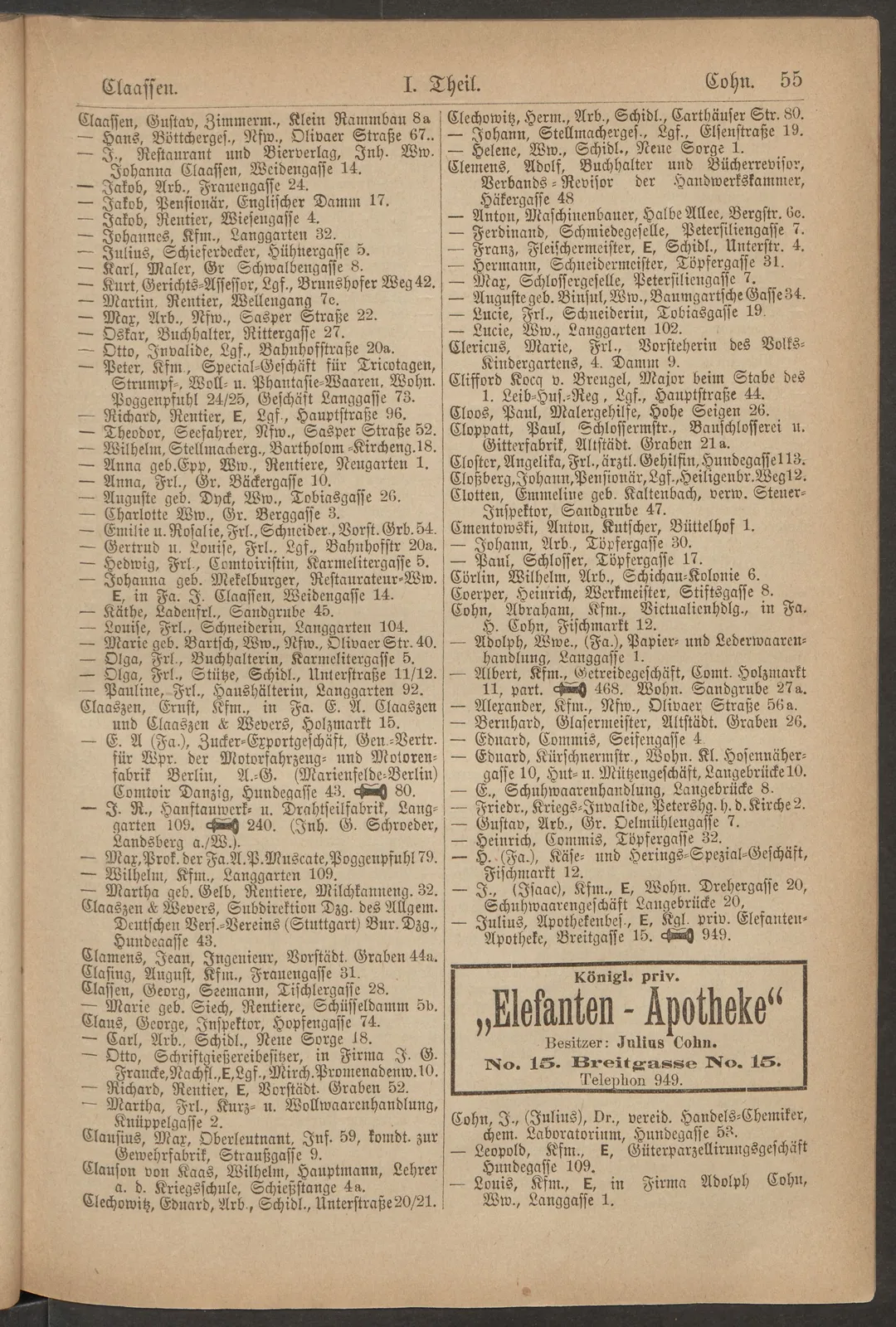 Skan: Księgi adresowe Gdańska 1897–1925 — wpisy osób związanych z domem — ujęcie 4 z 13