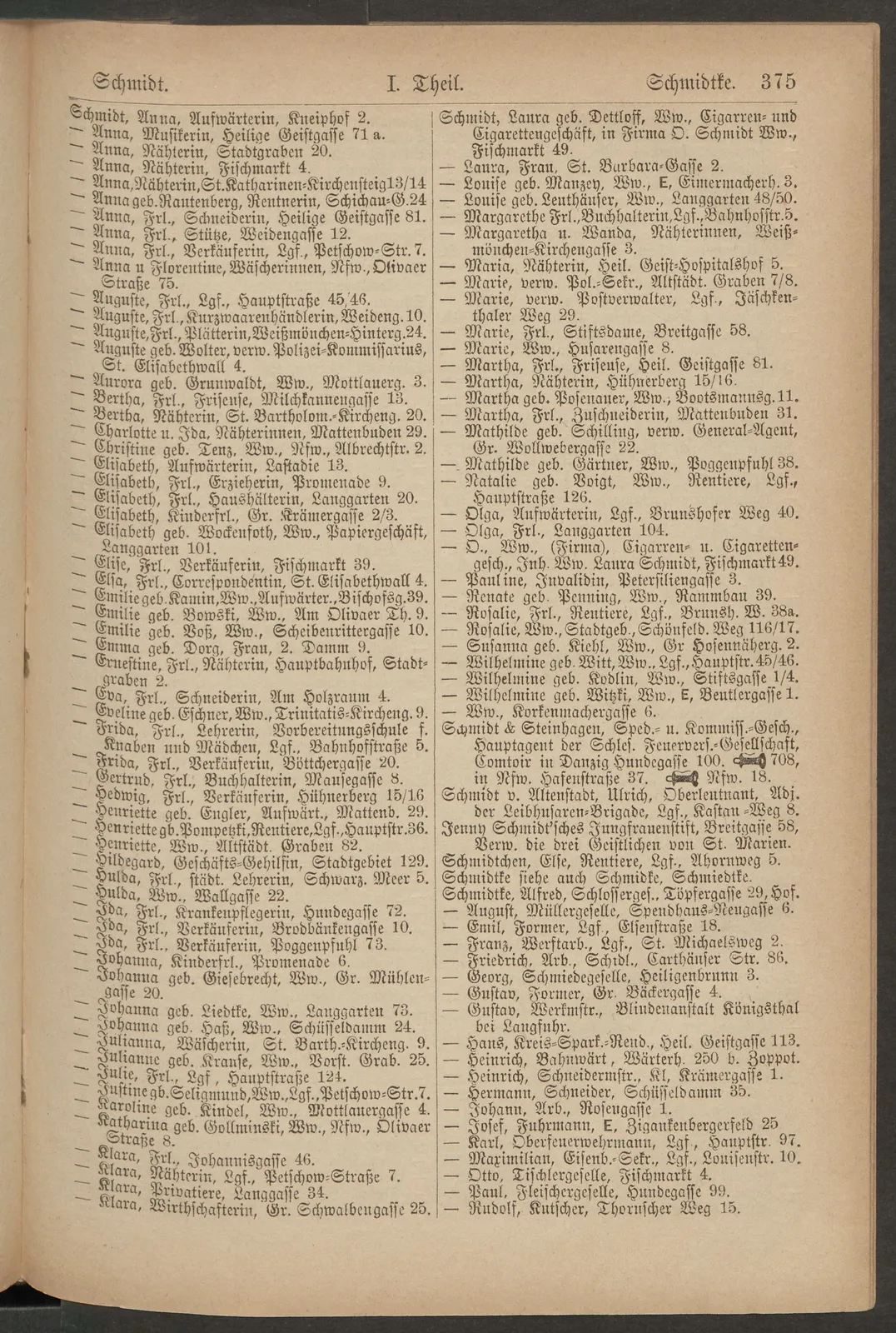 Skan: Księgi adresowe Gdańska 1897–1925 — wpisy osób związanych z domem — ujęcie 5 z 13