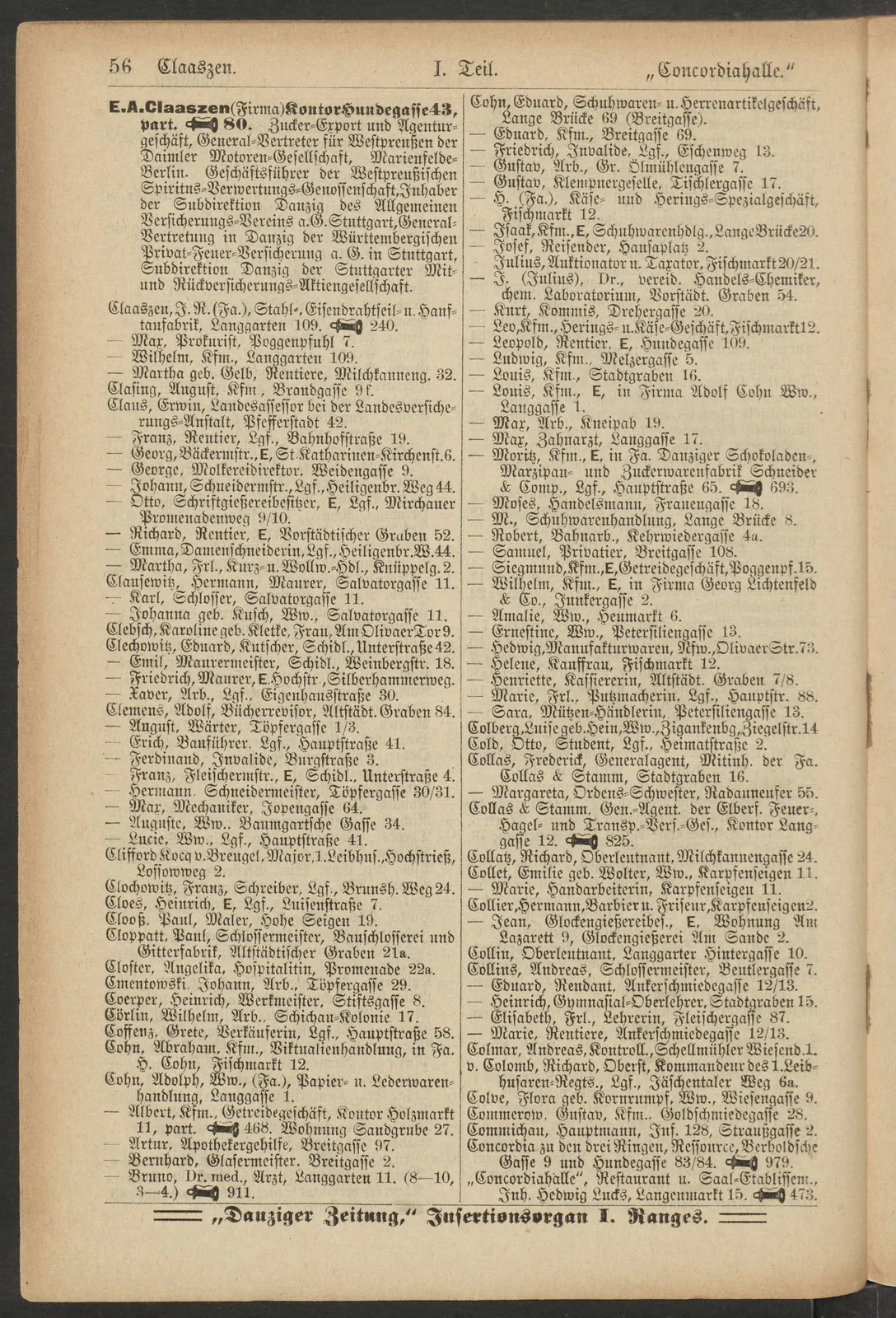 Skan: Księgi adresowe Gdańska 1897–1925 — wpisy osób związanych z domem — ujęcie 8 z 13