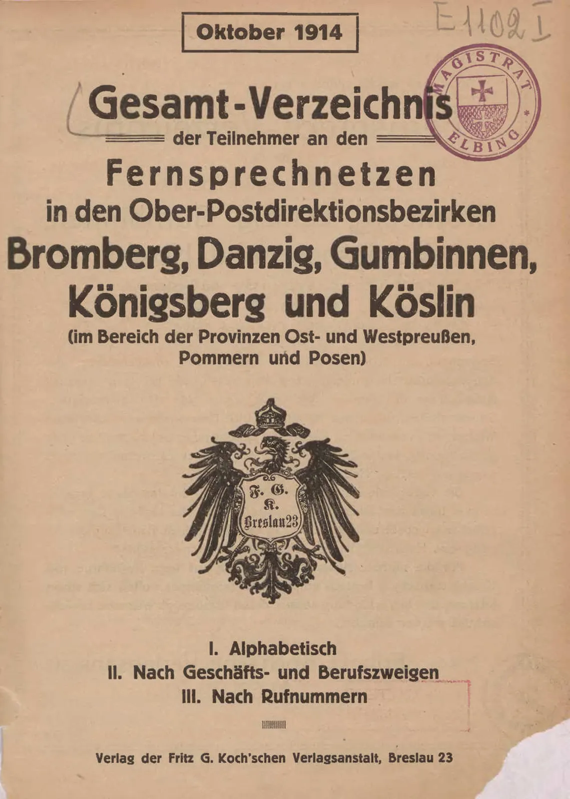 Skan: Spis abonentów telefonicznych 1914 — Sopot: Schmidtke, Wolschon, Dunkel — ujęcie 3 z 7