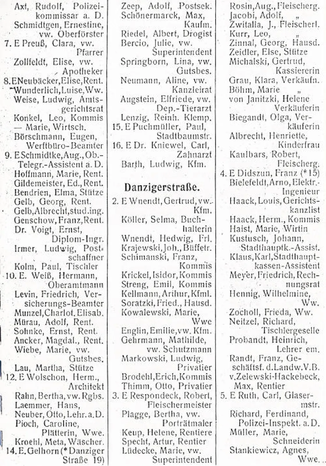 Skan: Wohnungs-Anzeiger Sopotu 1912 — pierwszy skład lokatorów po budowie — ujęcie 2 z 3