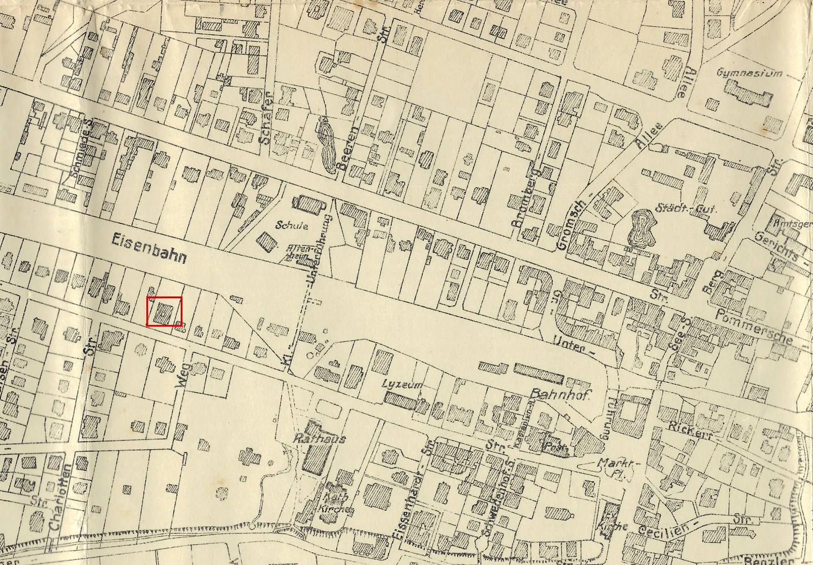 Sopot 1924, plan miasta 1:5000 — okolice dworca (APG O_G 2_1685_1)