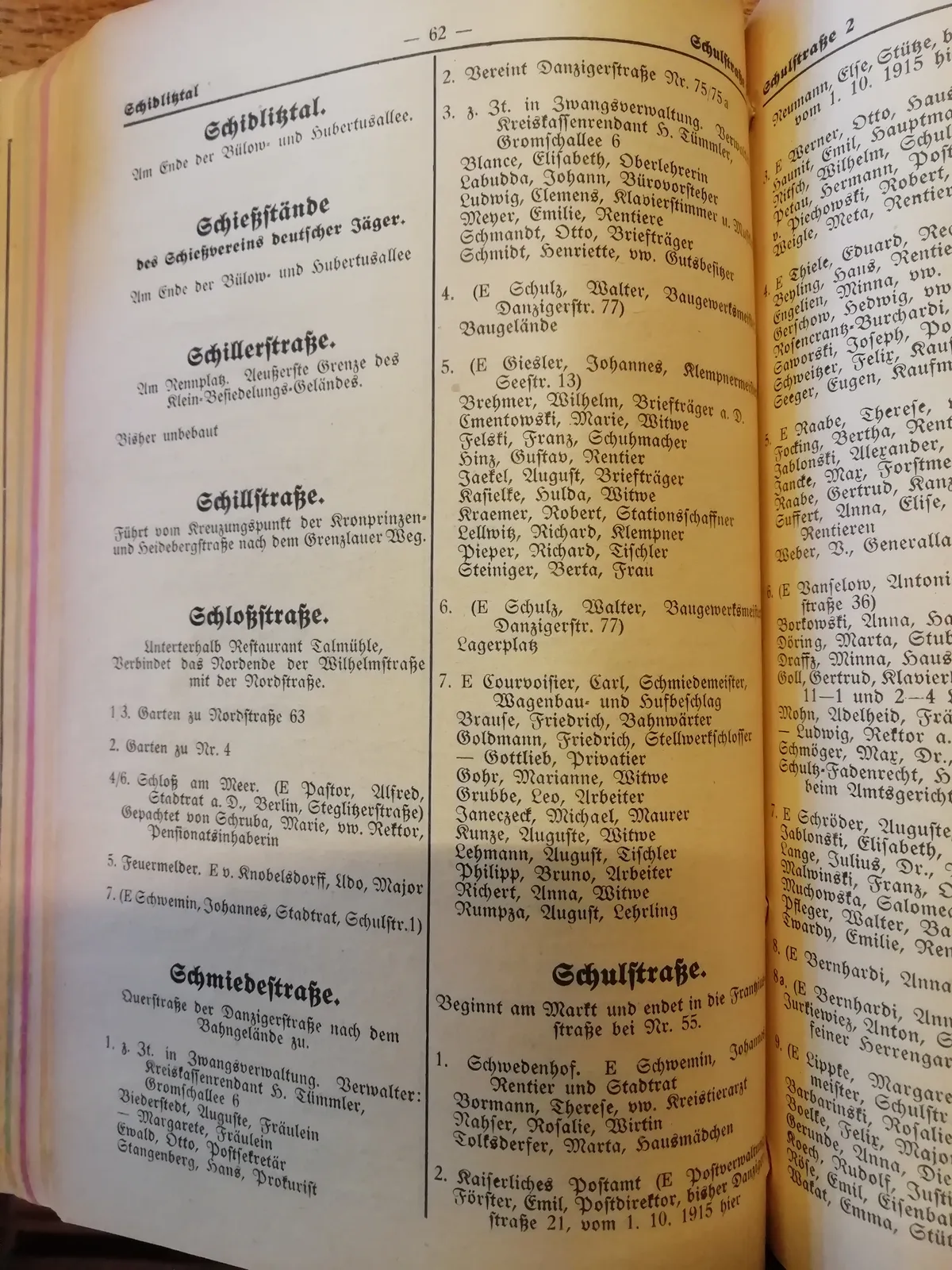 Skan: Spis ulic — Schulstraße