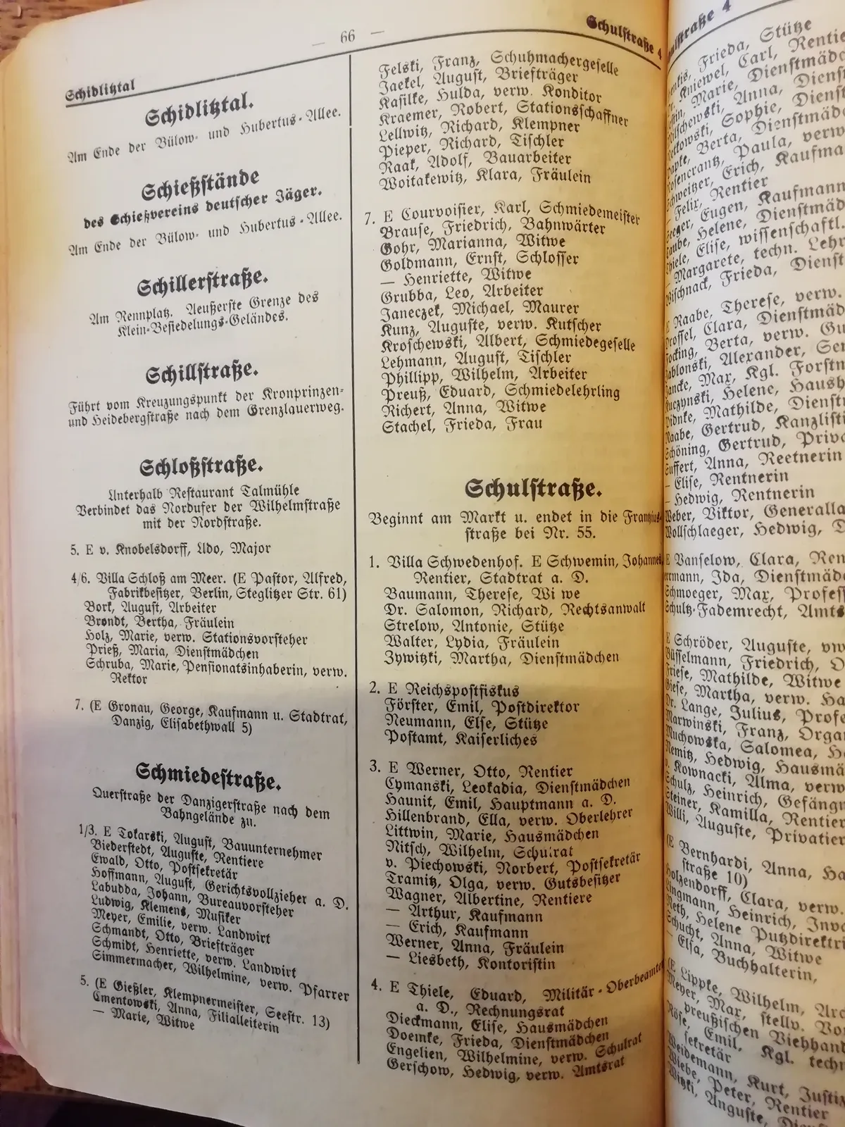 Skan: Spis ulic — Schulstraße