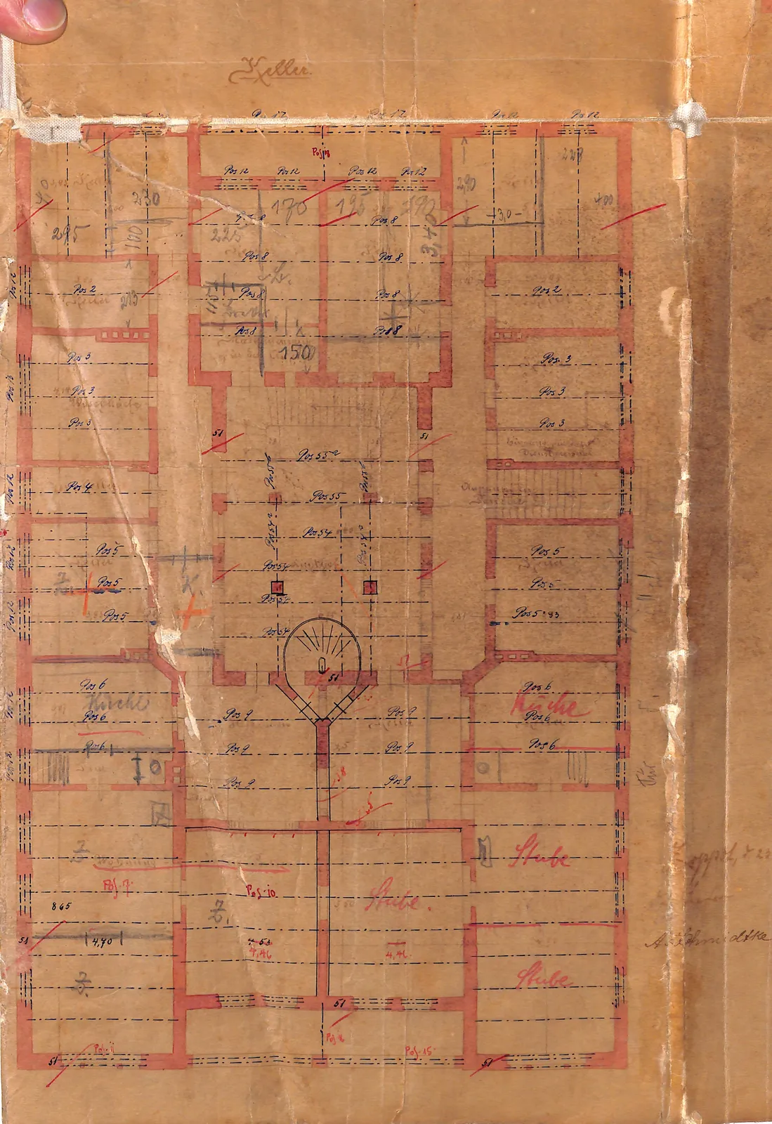 Skan: Rzut piwnicy (lipiec 1909)