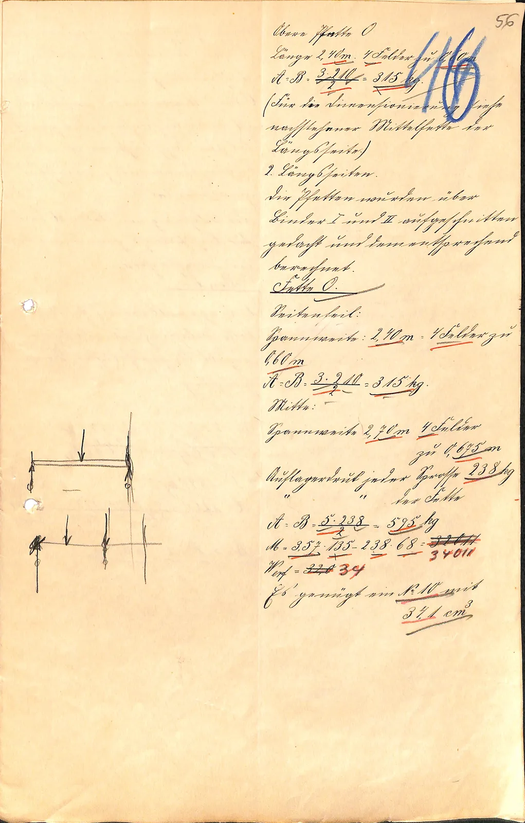Skan: Dach świetlika — obliczenia statyczne, 7 stron (2–3 XI 1909) — ujęcie 3 z 7