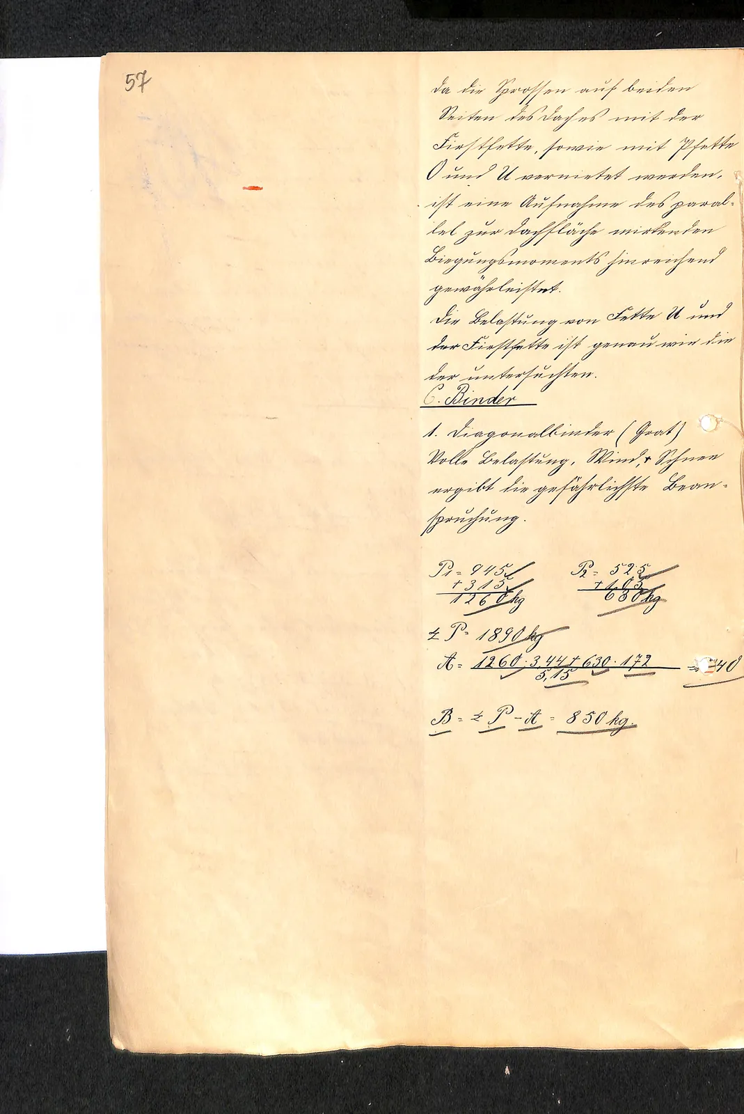 Skan: Dach świetlika — obliczenia statyczne, 7 stron (2–3 XI 1909) — ujęcie 4 z 7